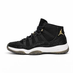 Authentic Air Jordan 11 GS Black/Gold Glitter edition.